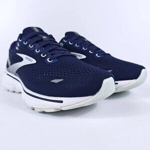 Brooks Ghost 15 Womens 8.5 Wide Neutral Cushion Road Running Shoes Blue White